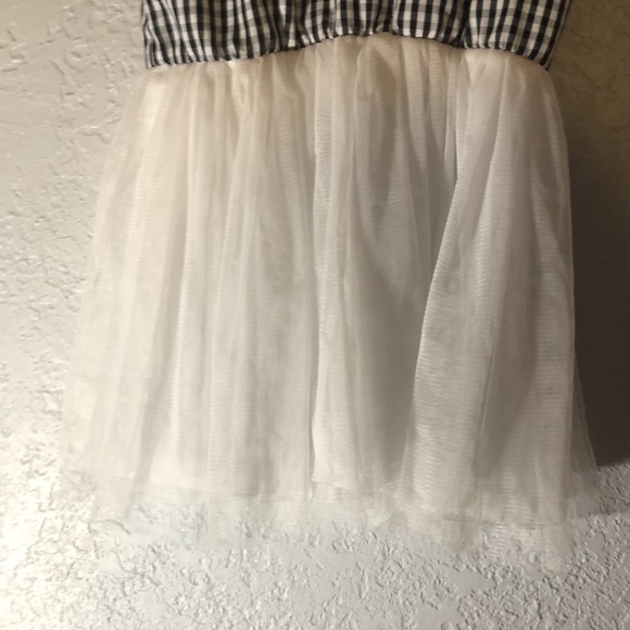 Lily Blue Sleeveless White/Black Checker and White Tulle Dress 24M - Picture 6 of 7